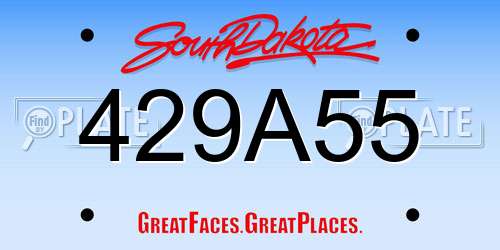 429A55 South Dakota License Plate