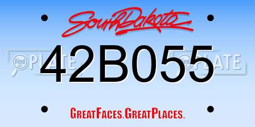 42B055 South Dakota License Plate