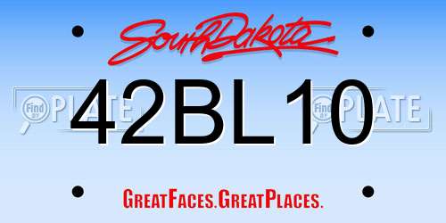 42BL10 South Dakota License Plate