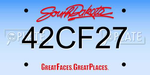 42CF27 South Dakota License Plate