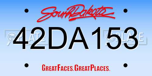 42DA153 South Dakota License Plate
