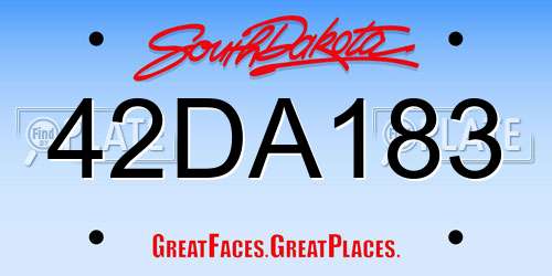 42DA183 South Dakota License Plate