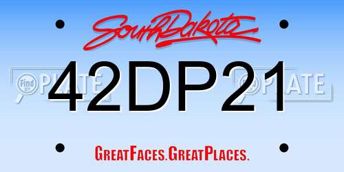 42DP21 South Dakota License Plate