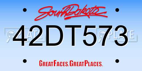 42DT573 South Dakota License Plate