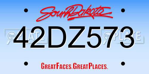 42DZ573 South Dakota License Plate