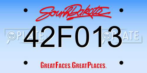 42F013 South Dakota License Plate
