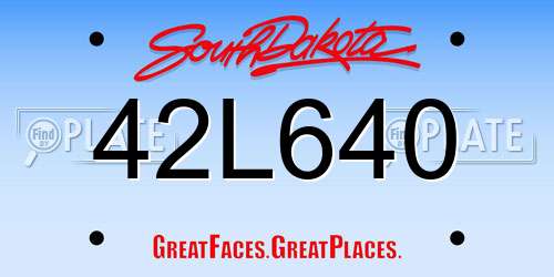 42L640 South Dakota License Plate