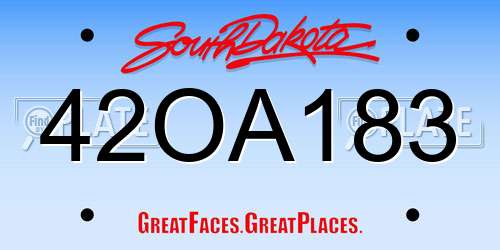 42OA183 South Dakota License Plate