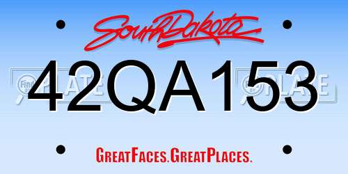 42QA153 South Dakota License Plate