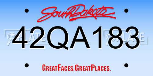 42QA183 South Dakota License Plate
