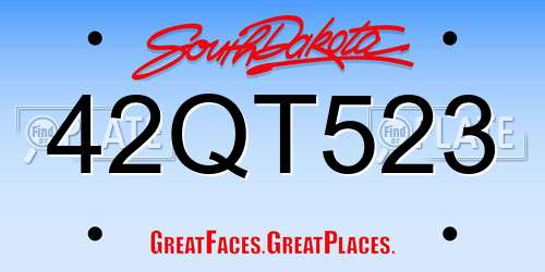 42QT523 South Dakota License Plate