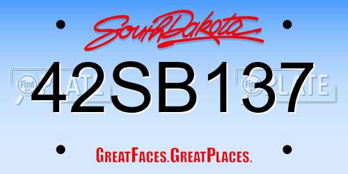 42SB137 South Dakota License Plate