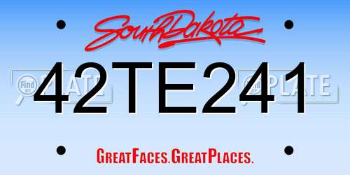 42TE241 South Dakota License Plate