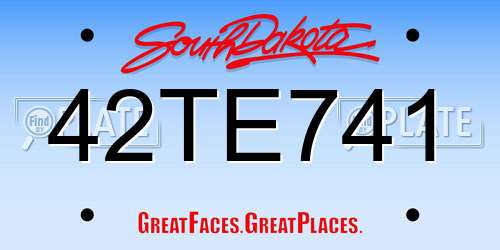 42TE741 South Dakota License Plate