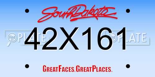 42X161 South Dakota License Plate