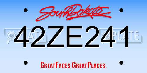 42ZE241 South Dakota License Plate