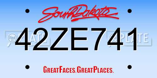 42ZE741 South Dakota License Plate