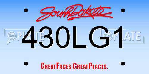 430LG1 South Dakota License Plate