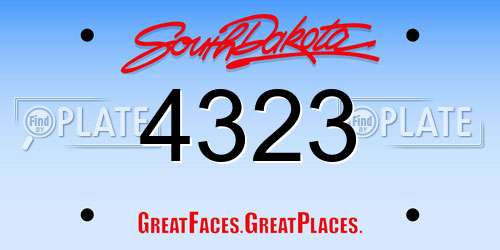 4323 South Dakota License Plate