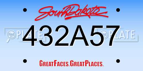 432A57 South Dakota License Plate