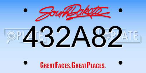 432A82 South Dakota License Plate