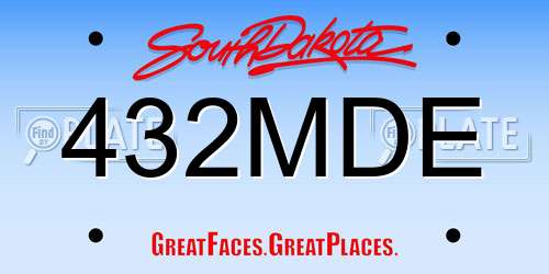 432MDE South Dakota License Plate