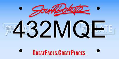 432MQE South Dakota License Plate