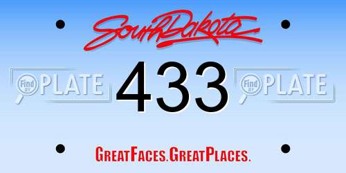 433 South Dakota License Plate