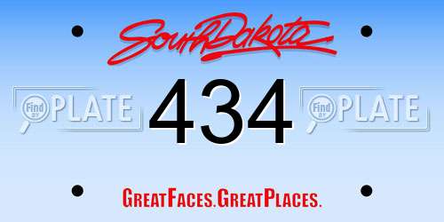 434 South Dakota License Plate