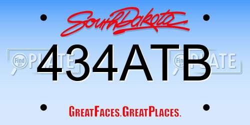 434ATB South Dakota License Plate