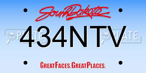 434NTV South Dakota License Plate