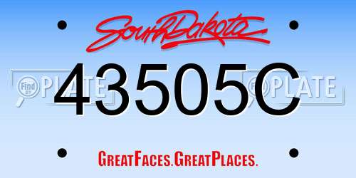 43505C South Dakota License Plate