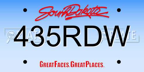 435RDW South Dakota License Plate