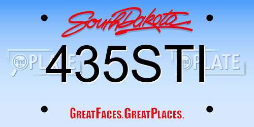 435STI South Dakota License Plate
