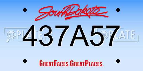 437A57 South Dakota License Plate