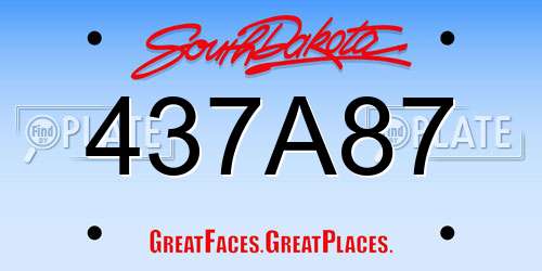 437A87 South Dakota License Plate