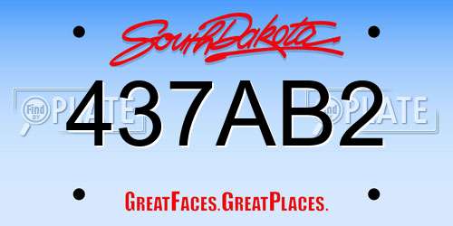 437AB2 South Dakota License Plate