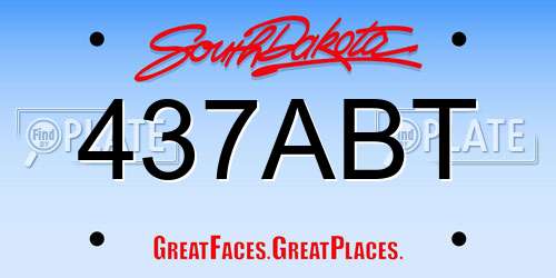 437ABT South Dakota License Plate