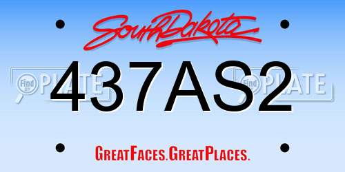 437AS2 South Dakota License Plate