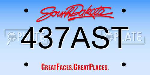 437AST South Dakota License Plate