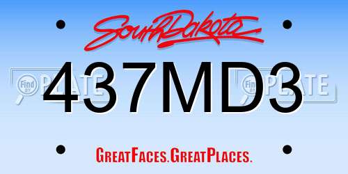 437MD3 South Dakota License Plate
