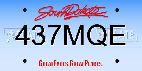 437MQE South Dakota License Plate