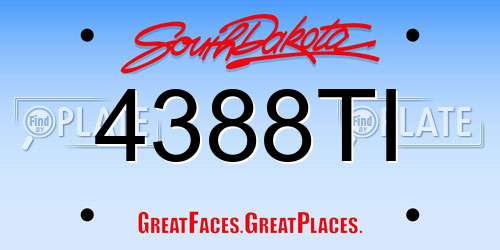 4388TI South Dakota License Plate