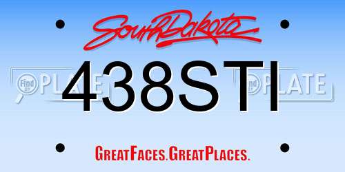 438STI South Dakota License Plate