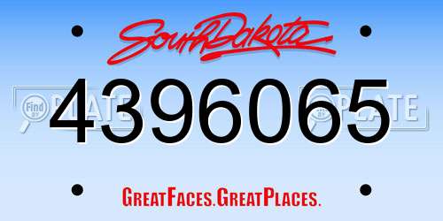 4396065 South Dakota License Plate