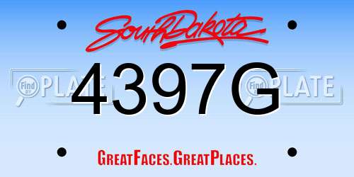 4397G South Dakota License Plate
