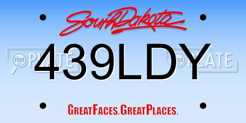 439LDY South Dakota License Plate