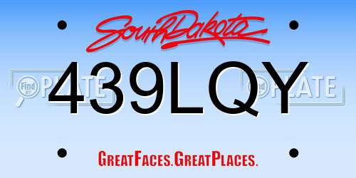 439LQY South Dakota License Plate