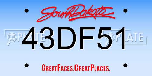 43DF51 South Dakota License Plate