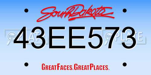 43EE573 South Dakota License Plate